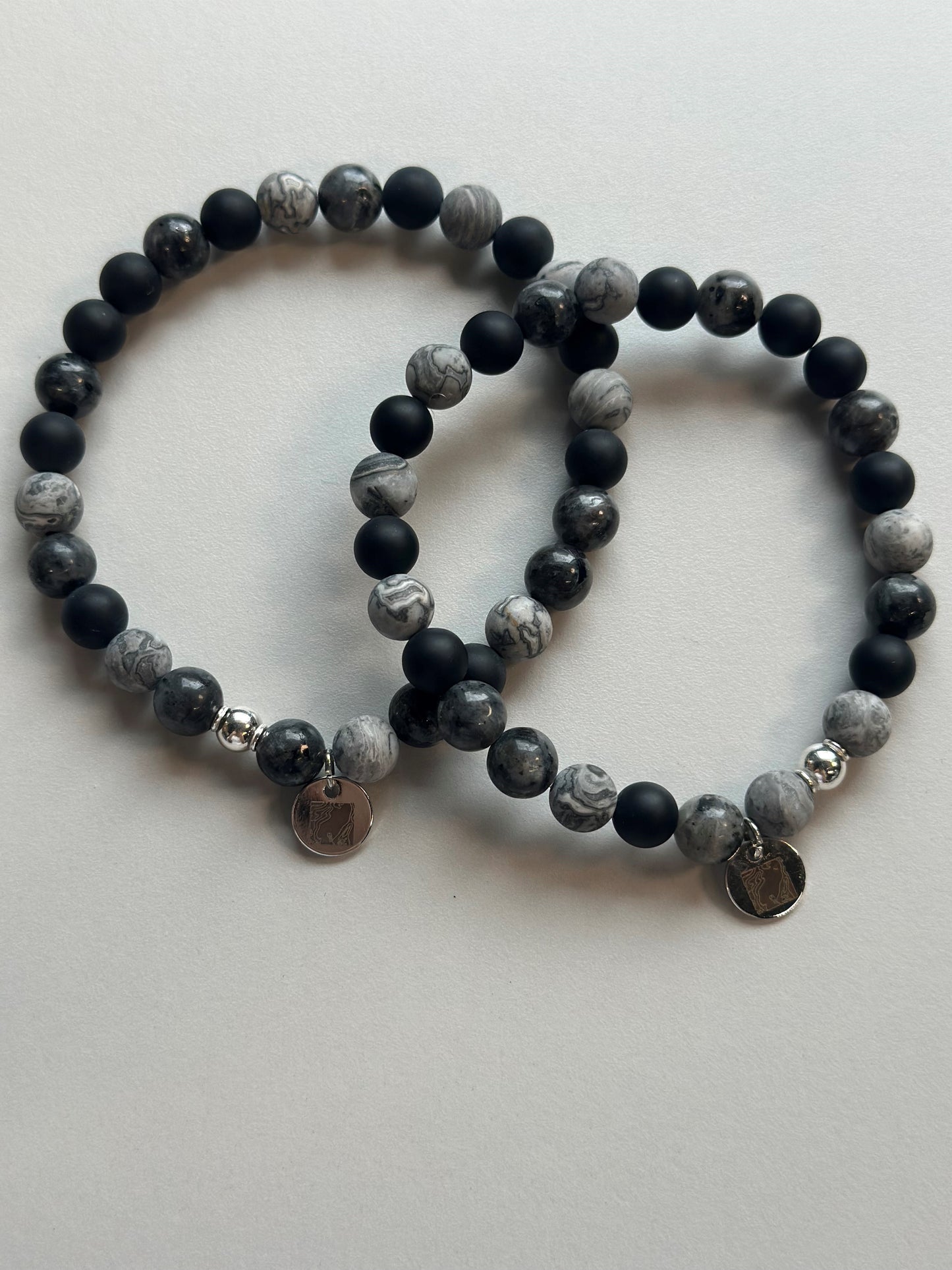 Armbändeli Labradorit, Onyx und Jaspis