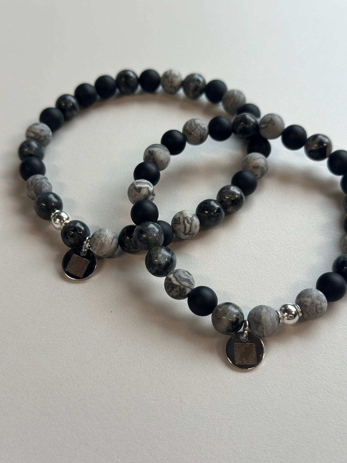 Armbändeli Labradorit, Onyx und Jaspis