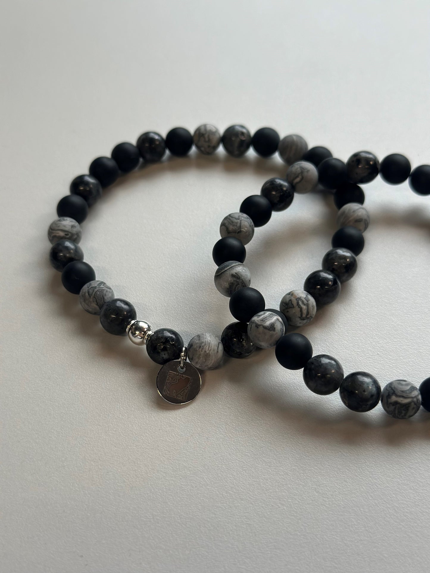 Armbändeli Labradorit, Onyx und Jaspis