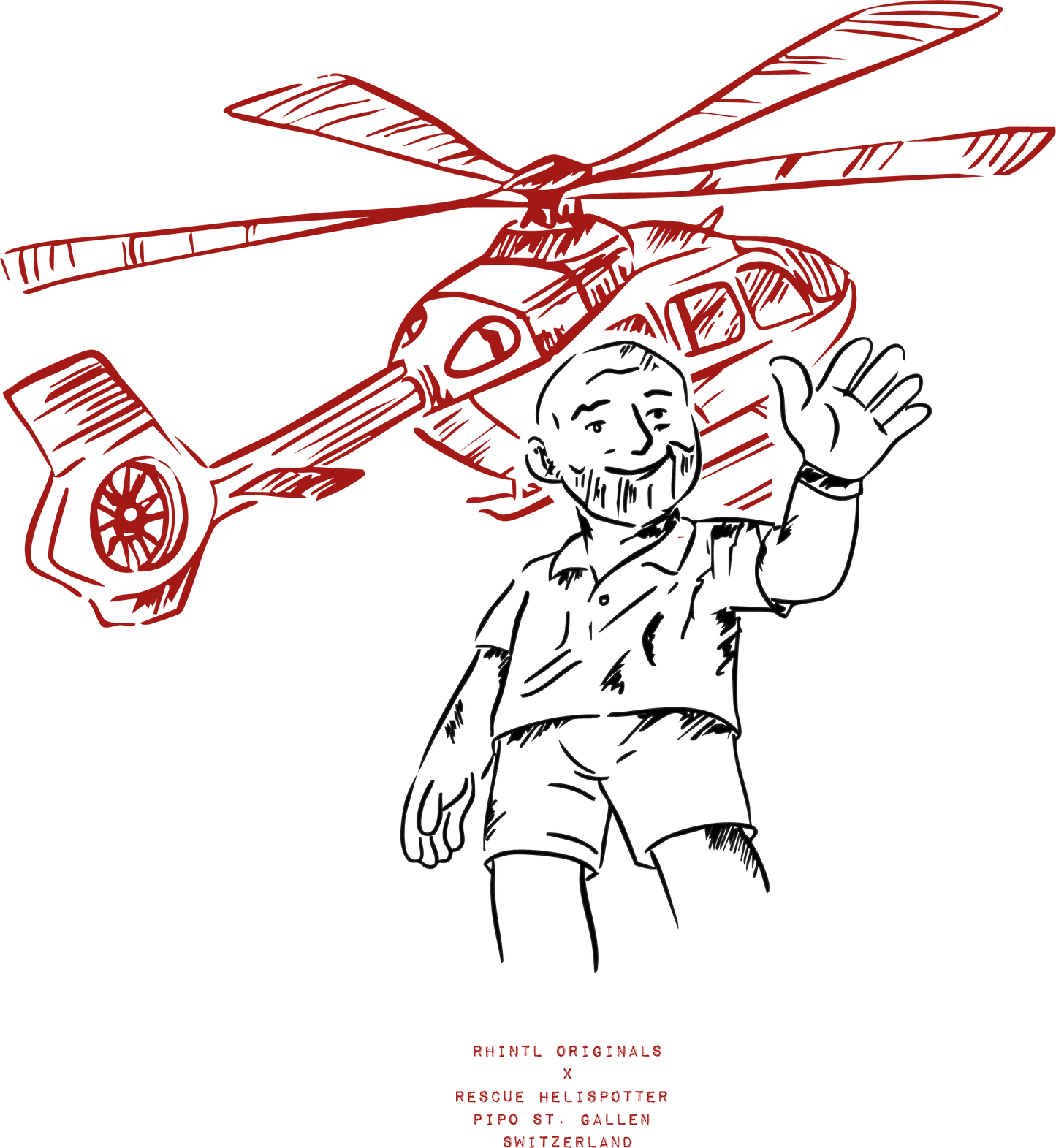 Oversize T-Shirt RescueHelispotterPipoSt.GallenSwitzerland