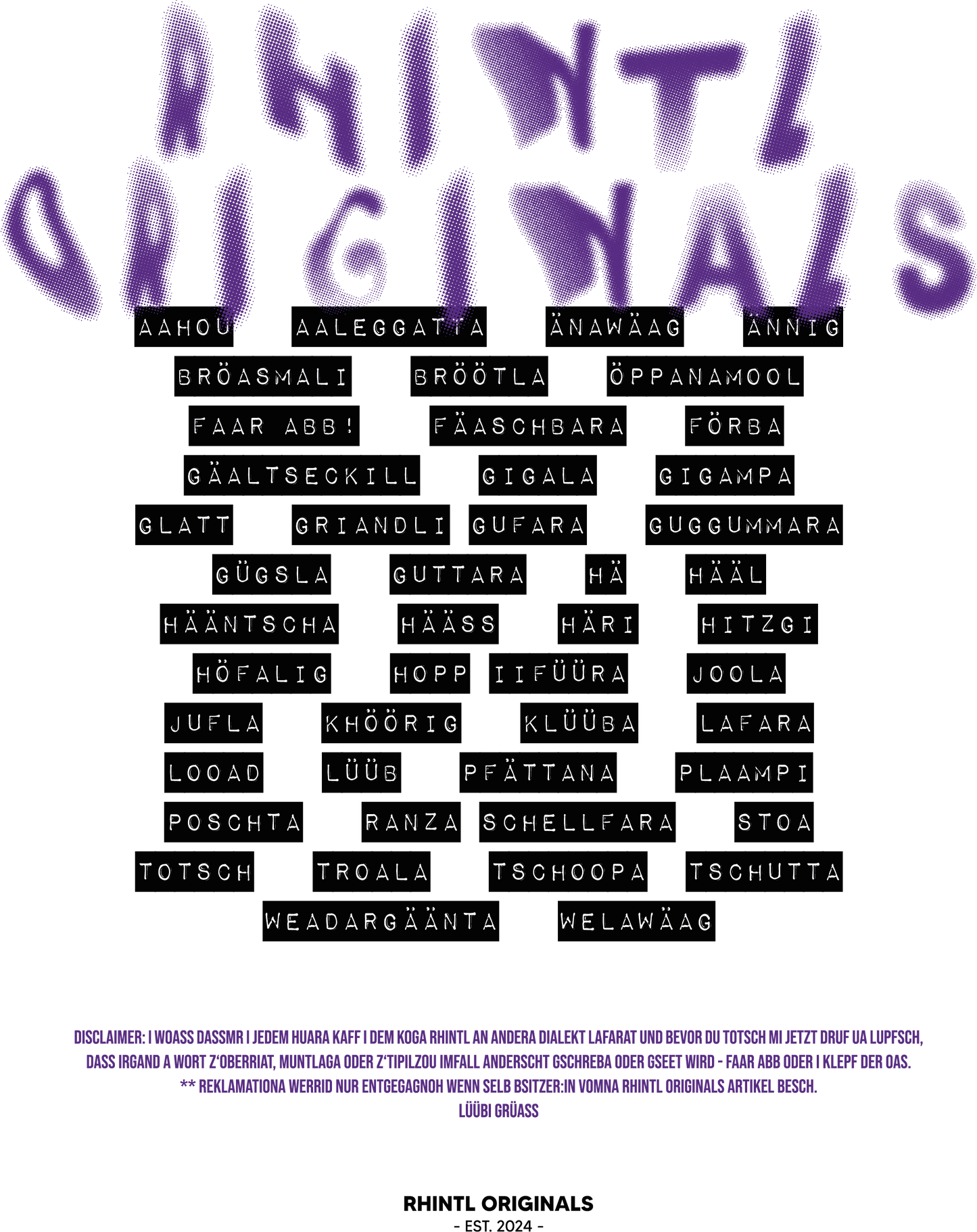 Oversize T-Shirt Rhintl Dialekt lilac