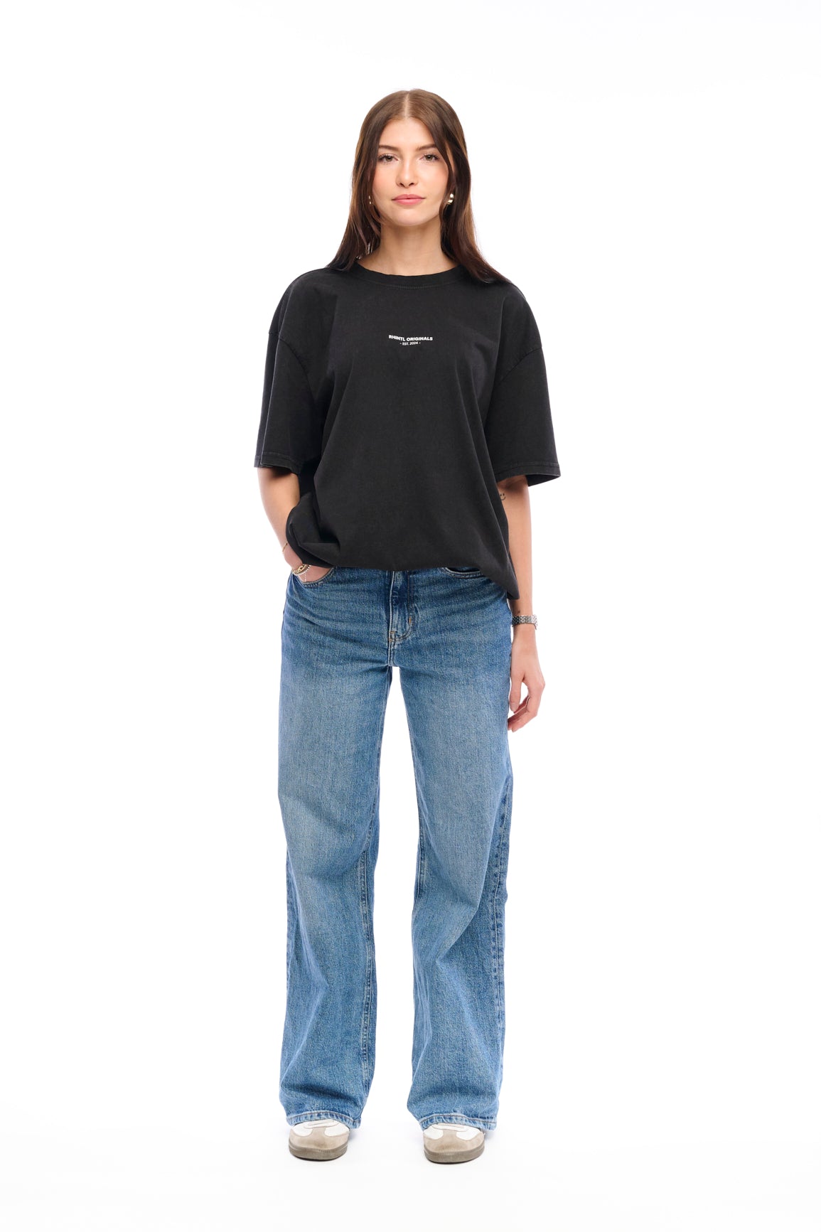 Washed Oversize T-Shirt black "Hoppid"