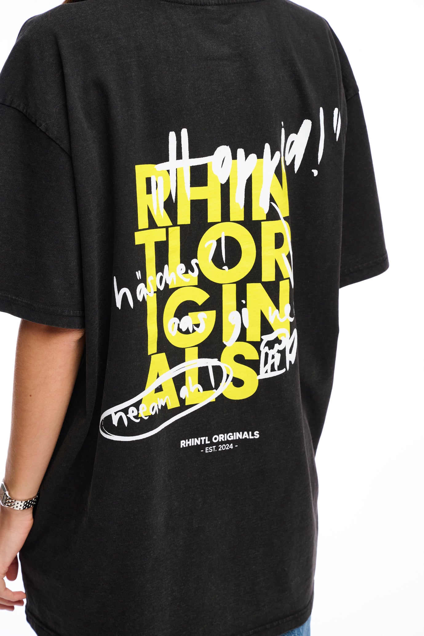 Washed Oversize T-Shirt black "Hoppid"