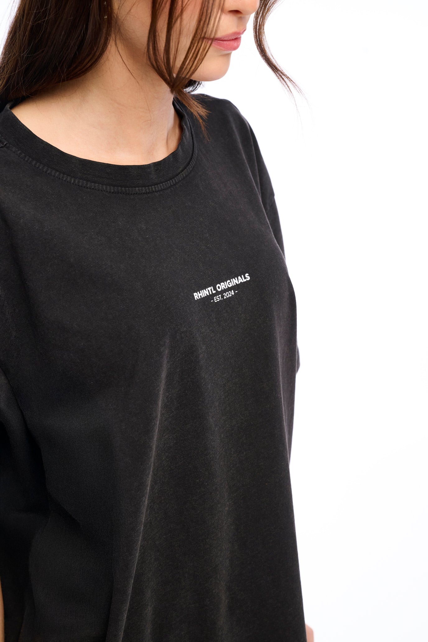 Washed Oversize T-Shirt black "Hoppid"