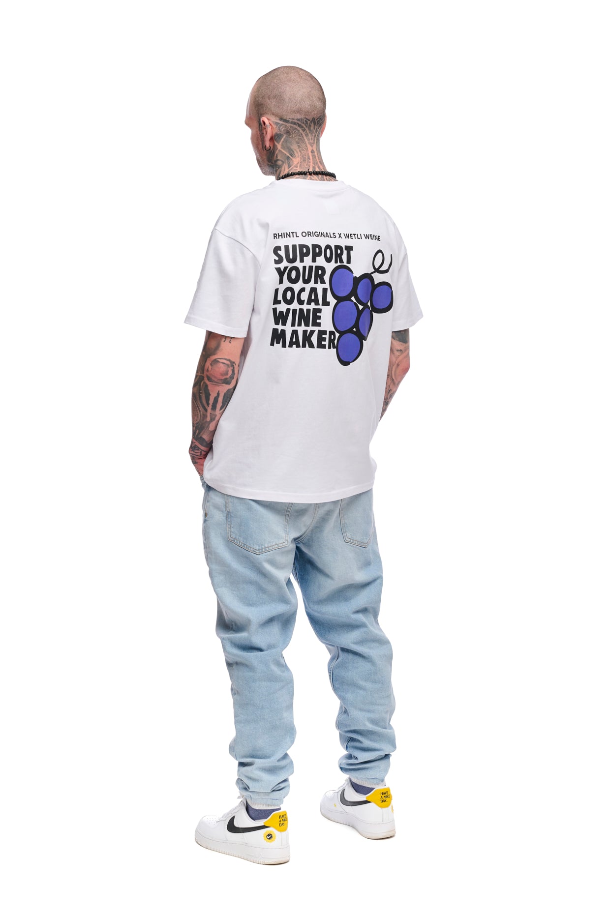 Oversize T-Shirt white Wetli Weine "SYLWM"