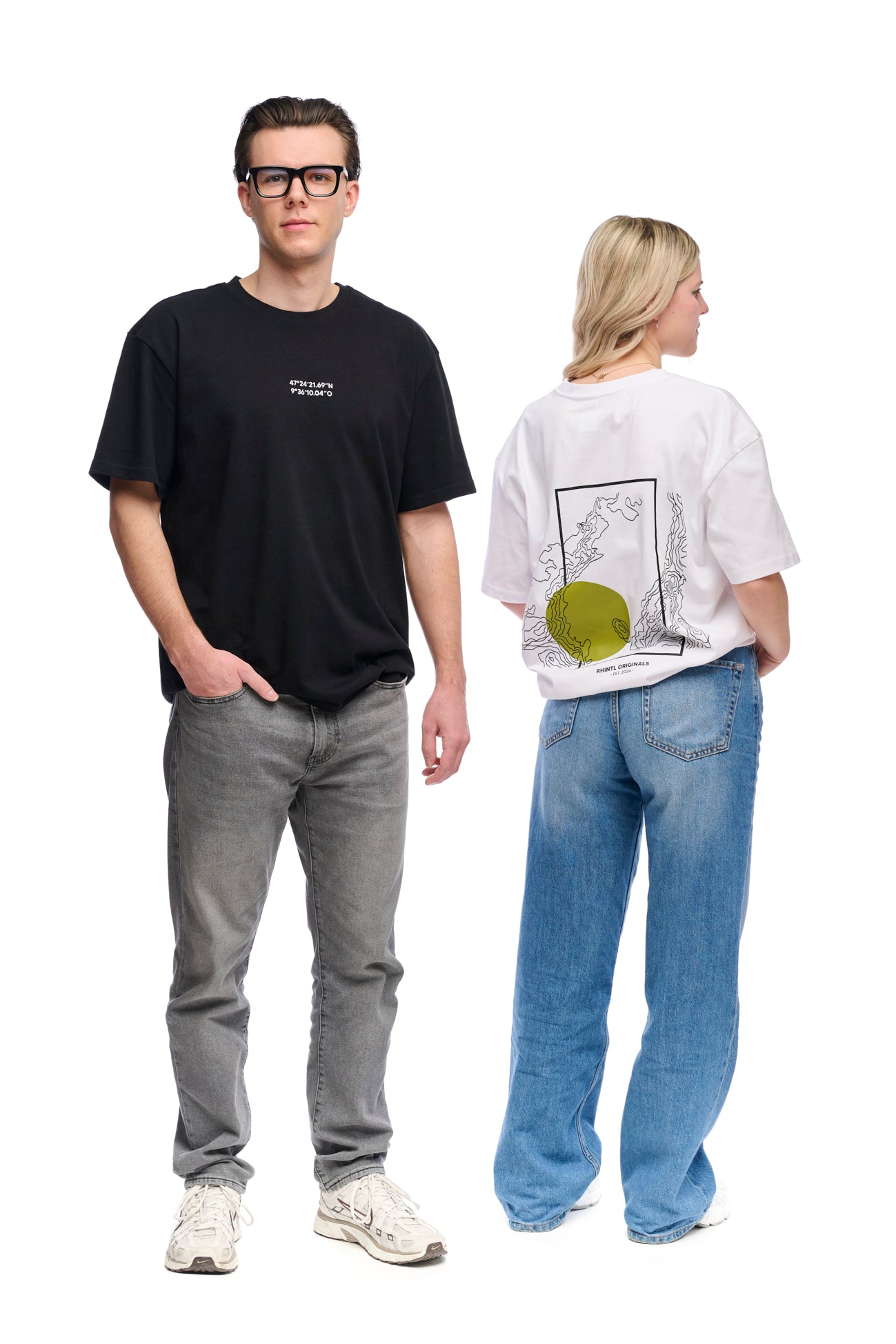 Oversize T-Shirt black "Geo"