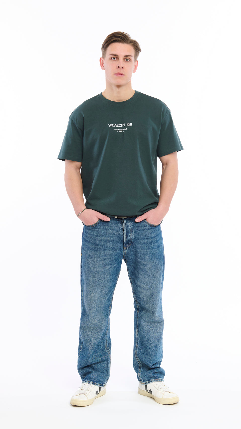 Heavy Oversize T-Shirt bottlegreen "RHEMA"