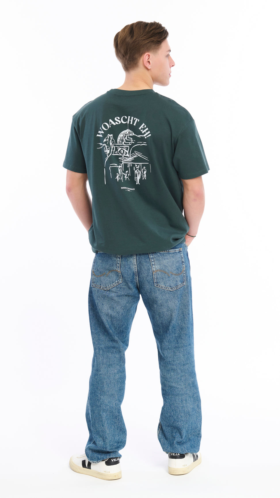 Heavy Oversize T-Shirt bottlegreen "RHEMA"