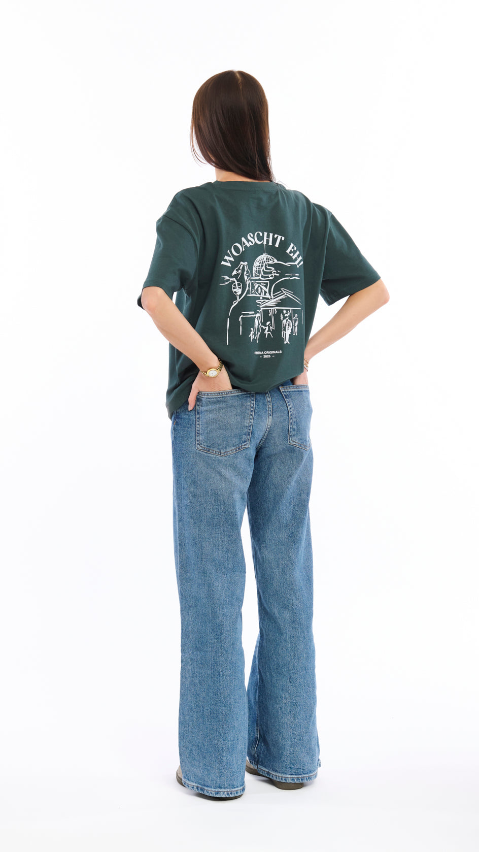 Heavy Oversize T-Shirt bottlegreen "RHEMA"