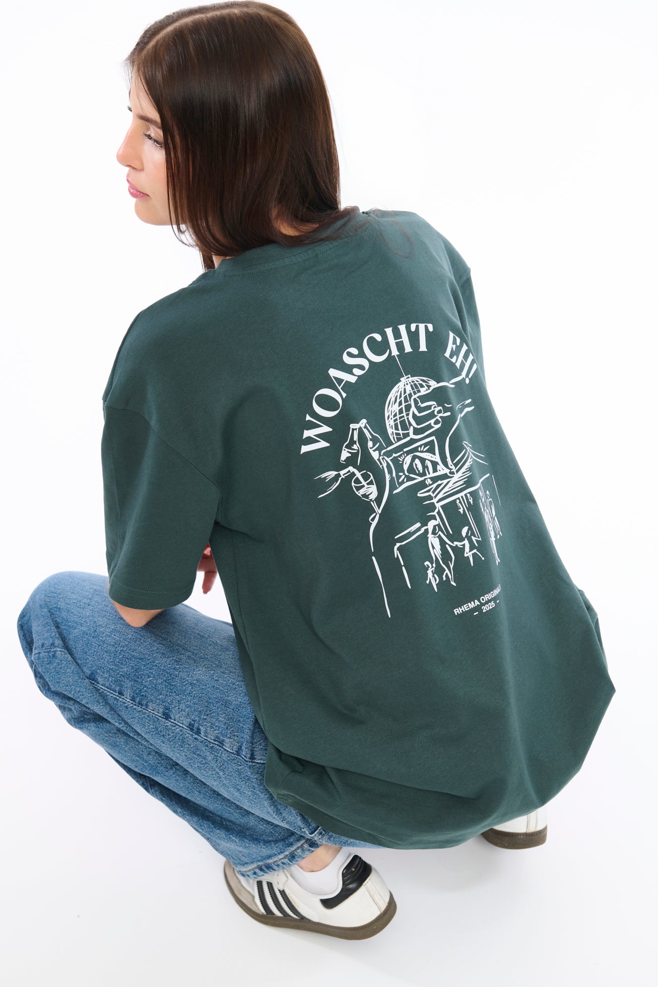Heavy Oversize T-Shirt bottlegreen "RHEMA"