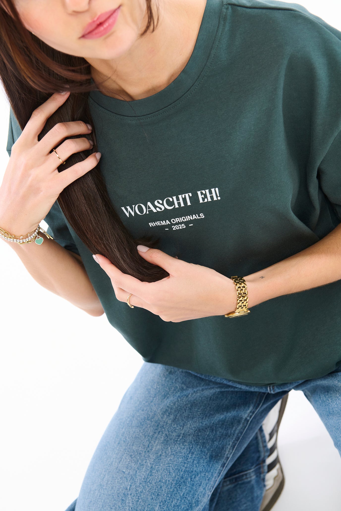 Heavy Oversize T-Shirt bottlegreen "RHEMA"