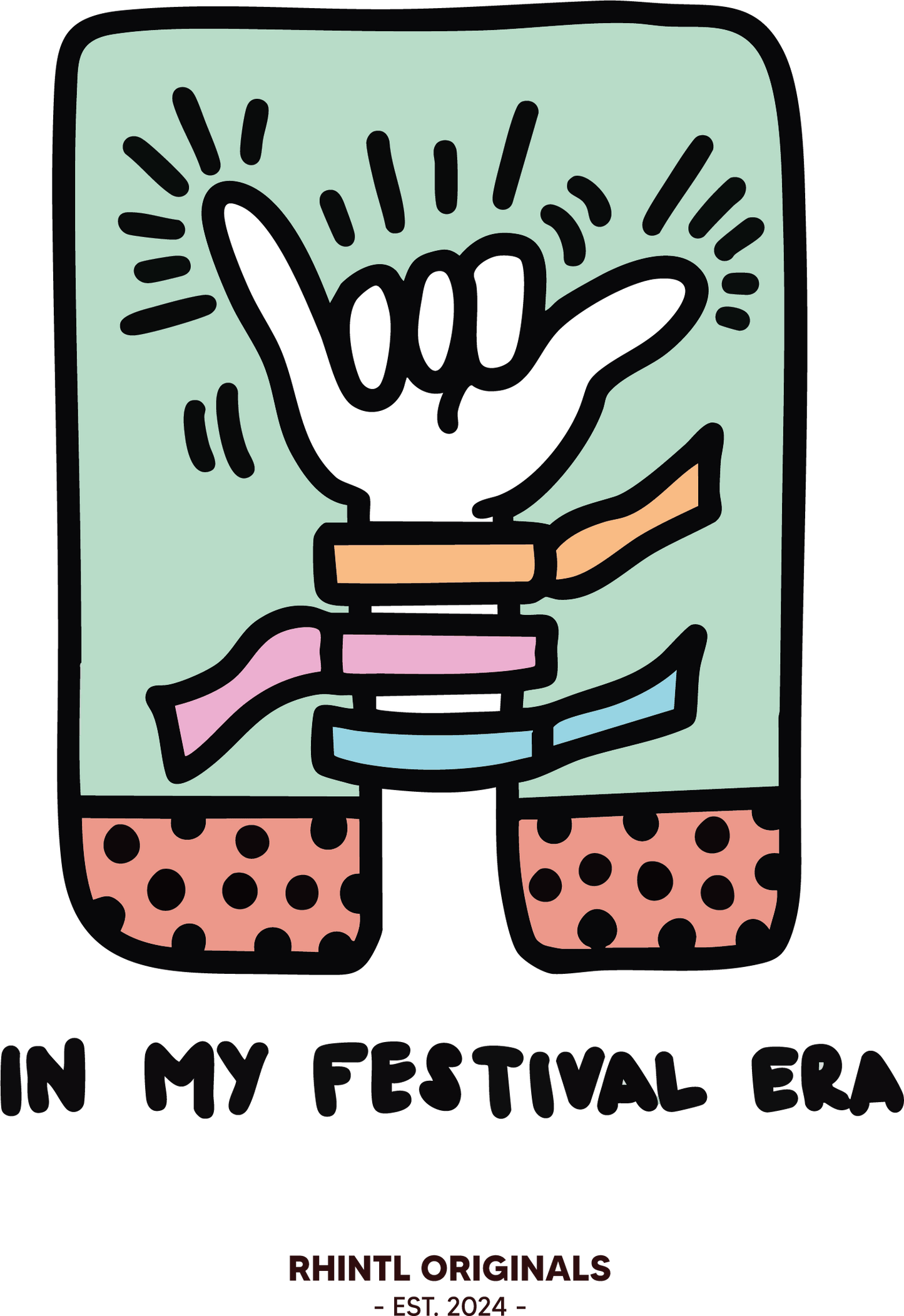 Oversize T-Shirt Festival Bändeli black