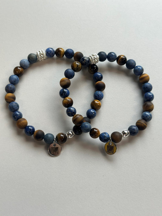 Armbändeli Tigerauge und Dumortierit