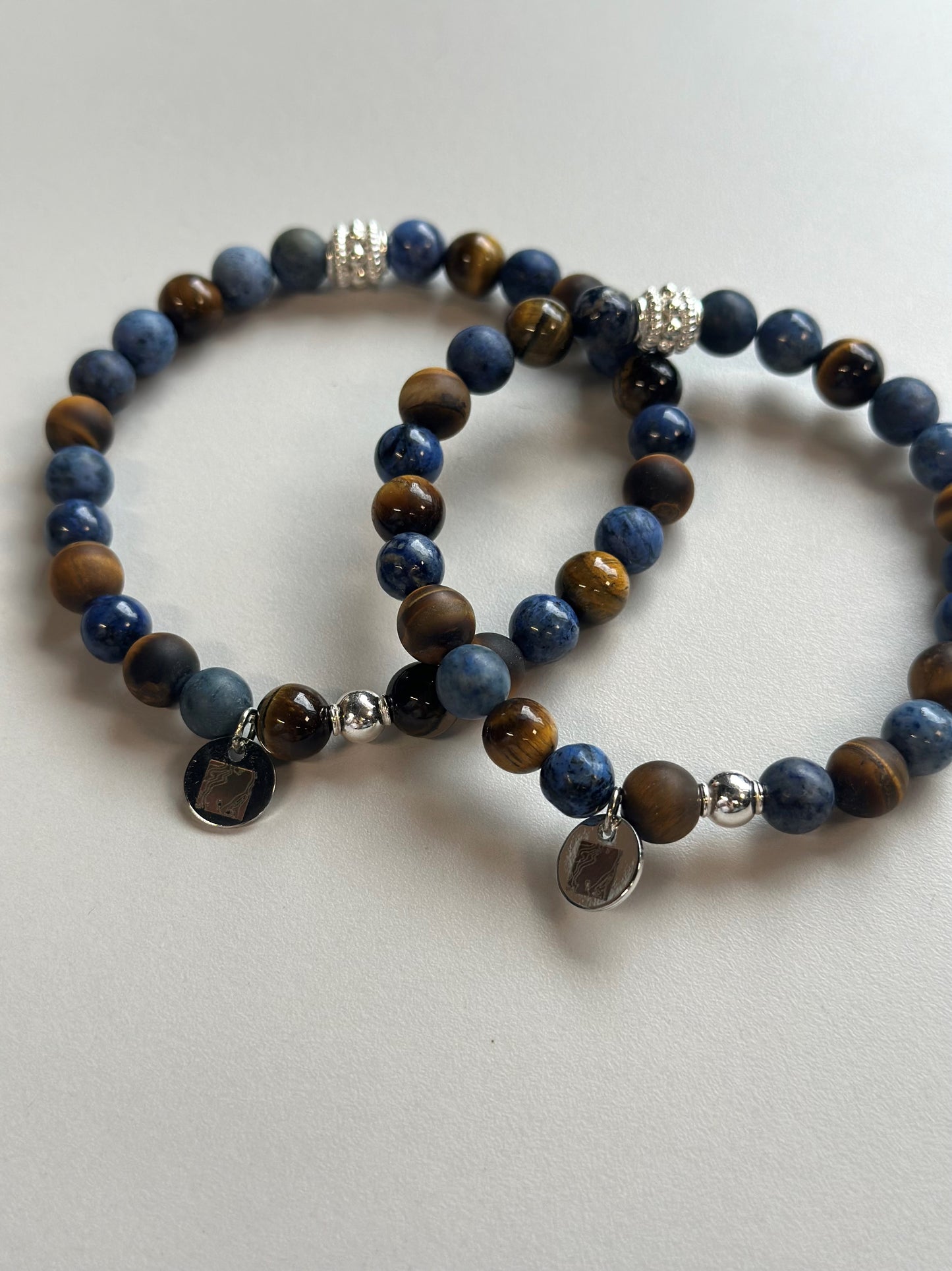 Armbändeli Tigerauge und Dumortierit