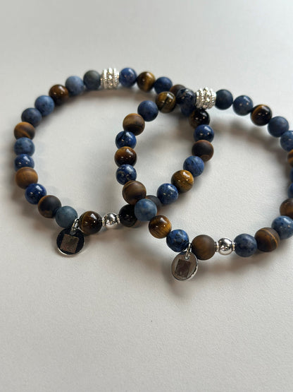 Armbändeli Tigerauge und Dumortierit