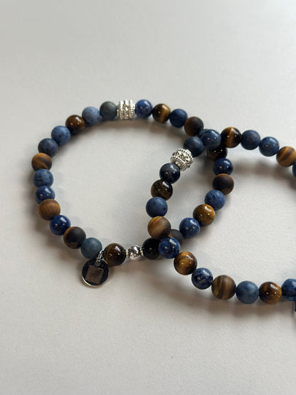 Armbändeli Tigerauge und Dumortierit