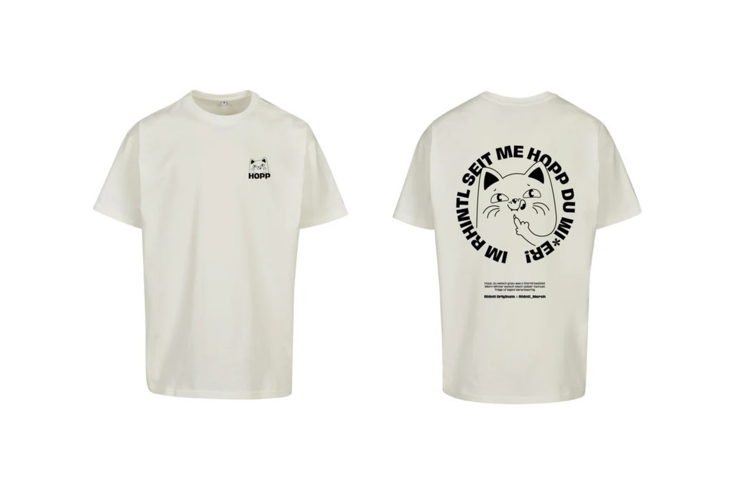 Oversize T-Shirt Im Rhintl seit me Hopp blancwhite