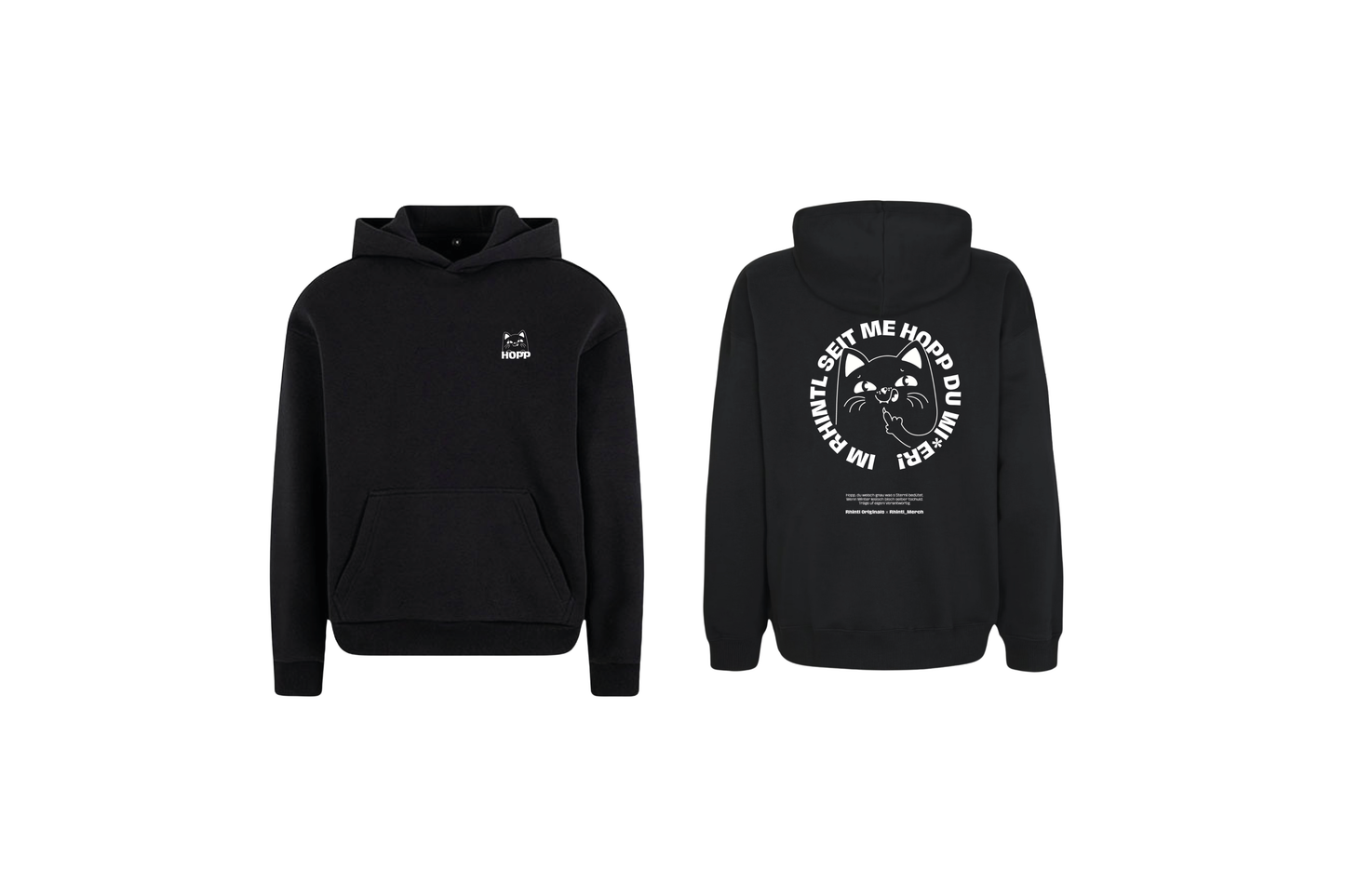 Fluffy Hoodie Im Rhintl seit me Hopp black