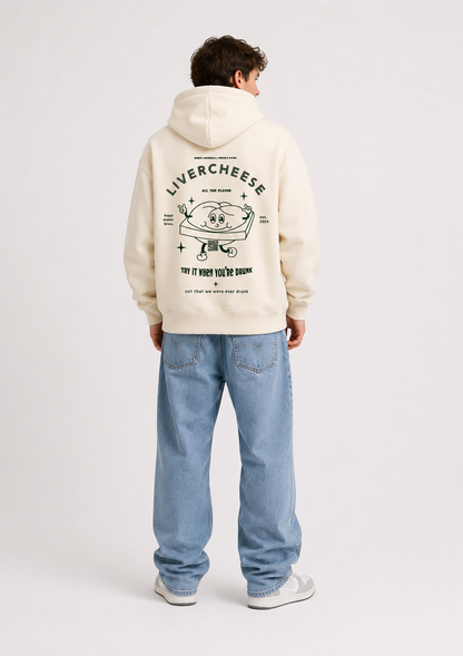 Fluffy Hoodie Livercheese white sand