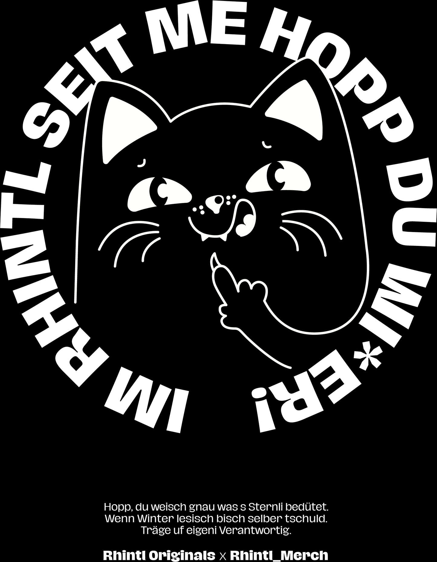 Oversize T-Shirt Im Rhintl seit me Hopp black