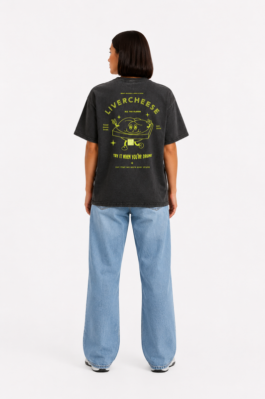 Oversize T-Shirt Livercheese washed black