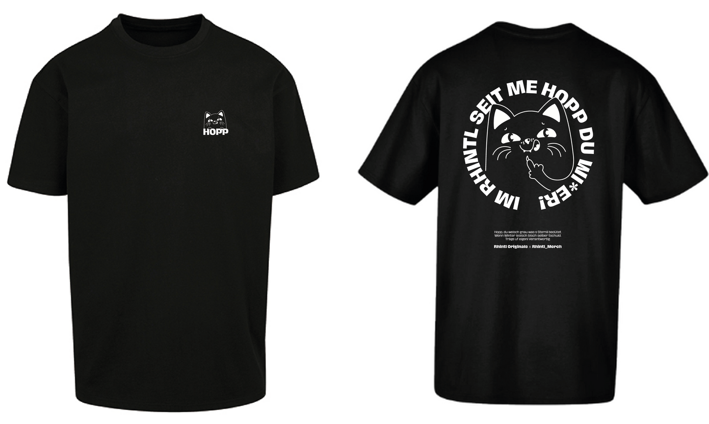 Oversize T-Shirt Im Rhintl seit me Hopp black