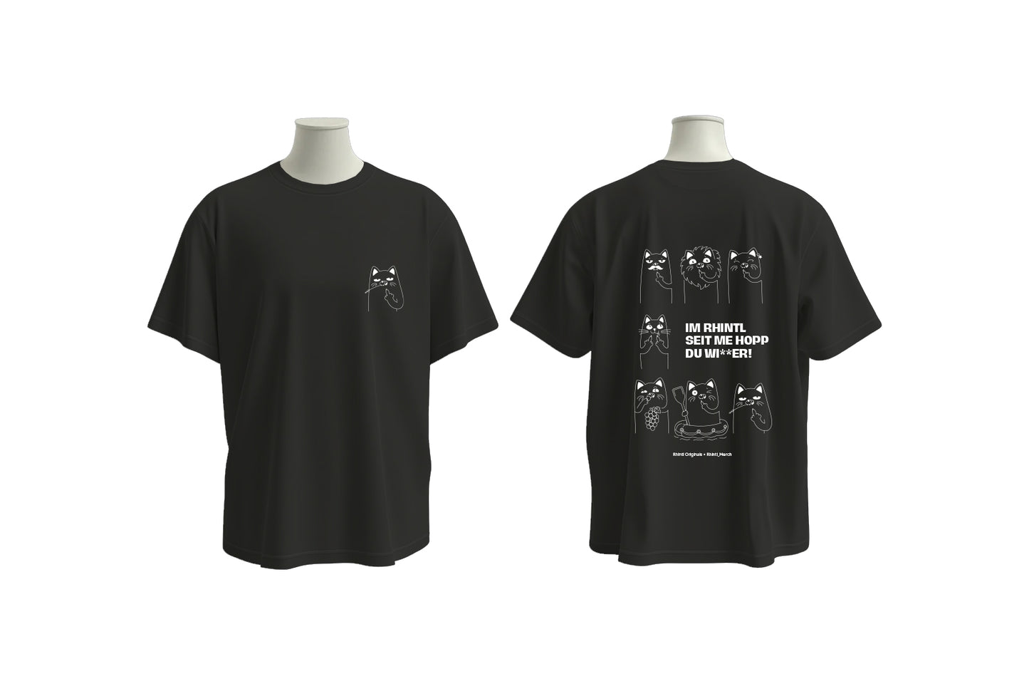 Oversize T-Shirt A Katzarudel black