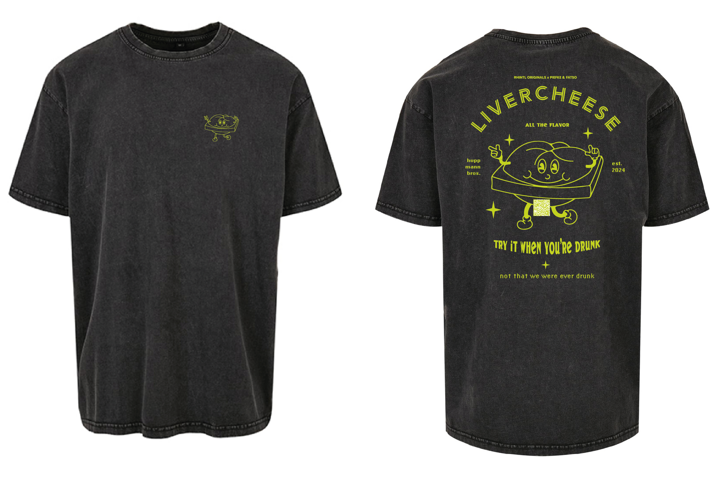 Oversize T-Shirt Livercheese washed black