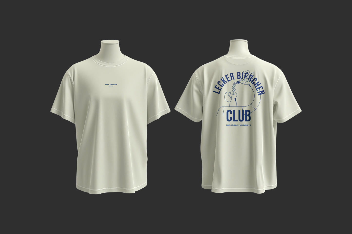 Oversize T-Shirt Lecker Bierchen Club cream