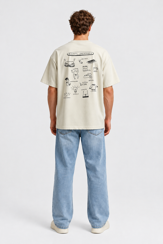 Oversize T-Shirt Rhintaler Skribbl cream