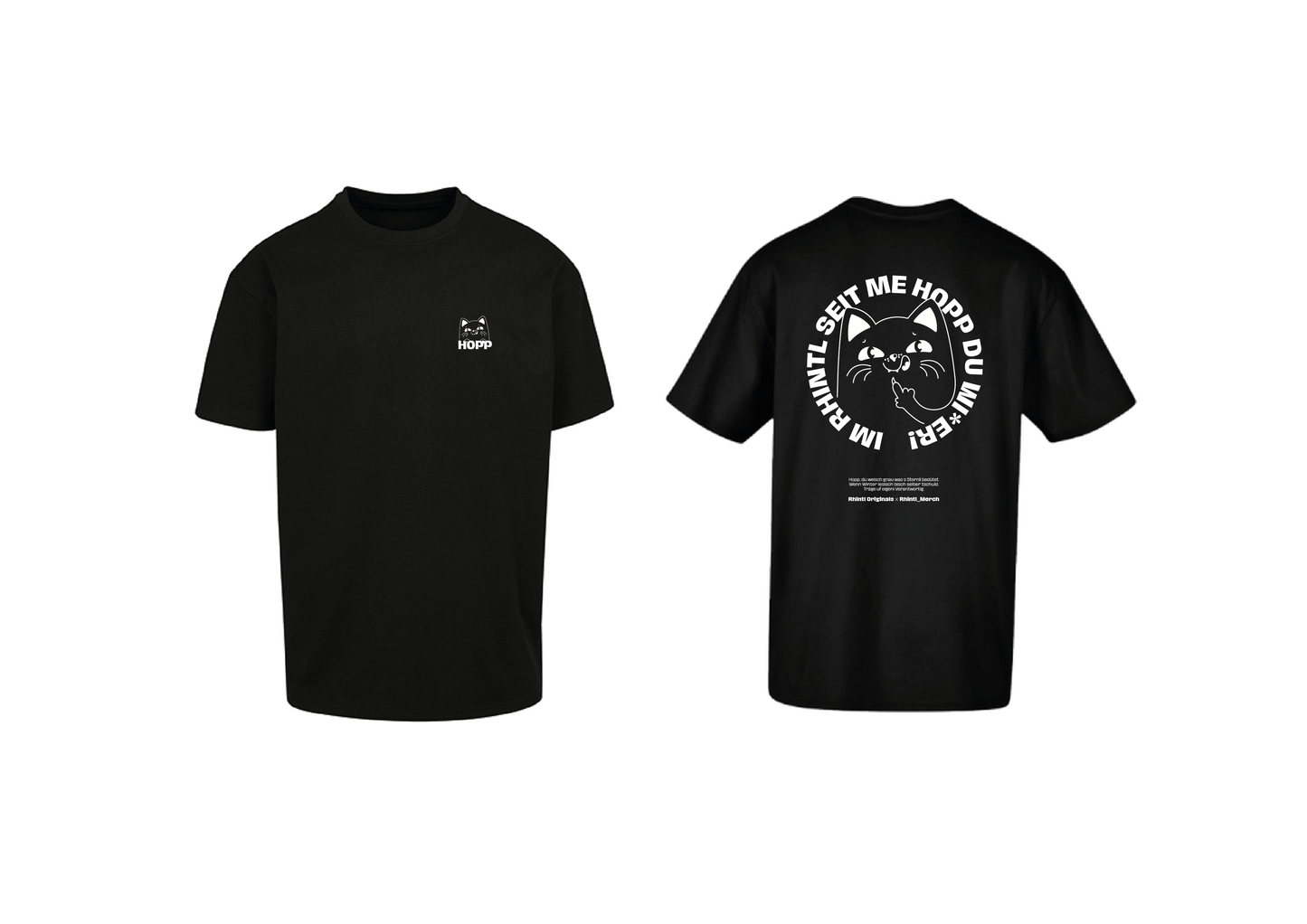 Oversize T-Shirt Im Rhintl seit me Hopp black