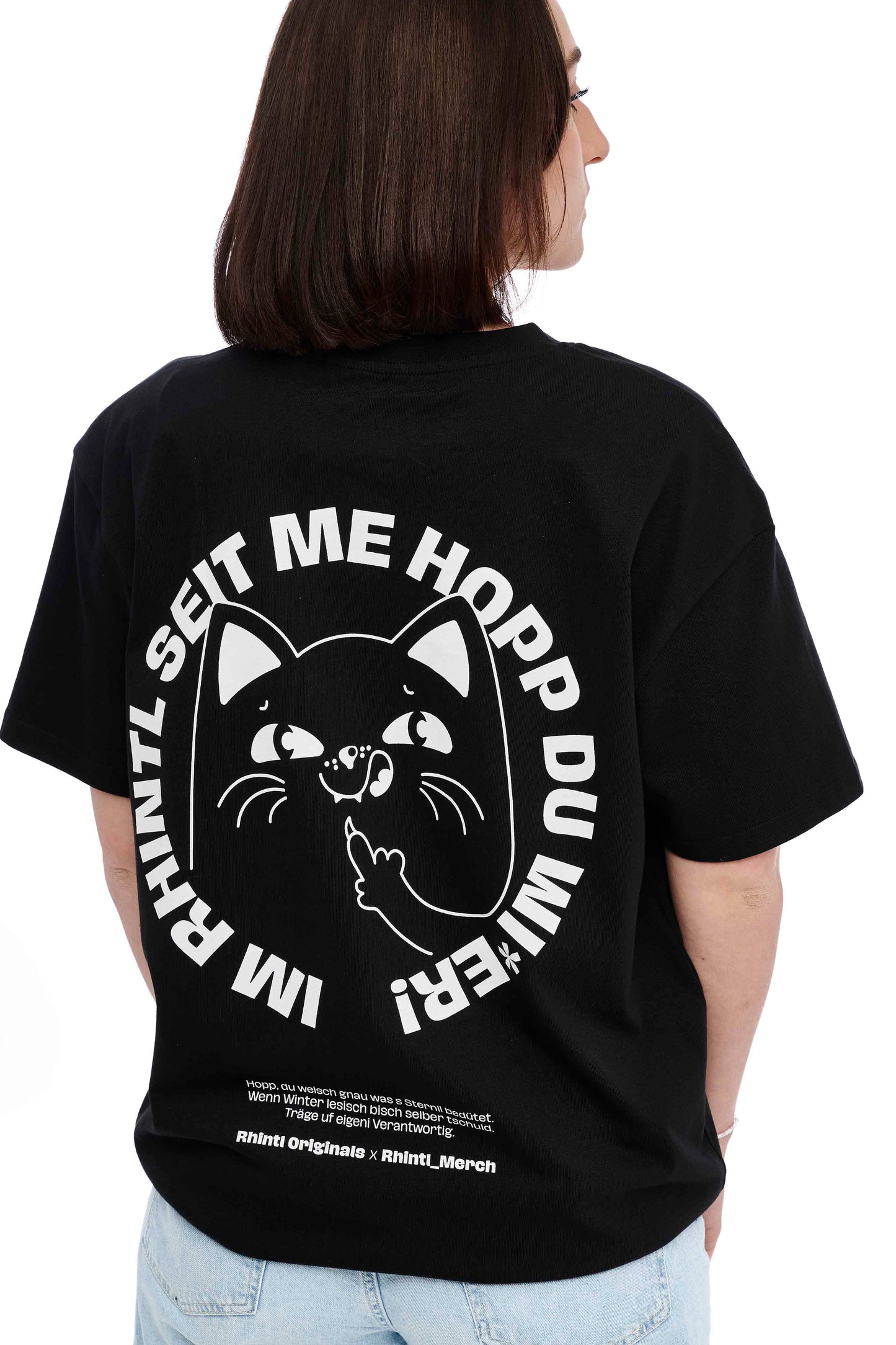 Oversize T-Shirt Im Rhintl seit me Hopp black