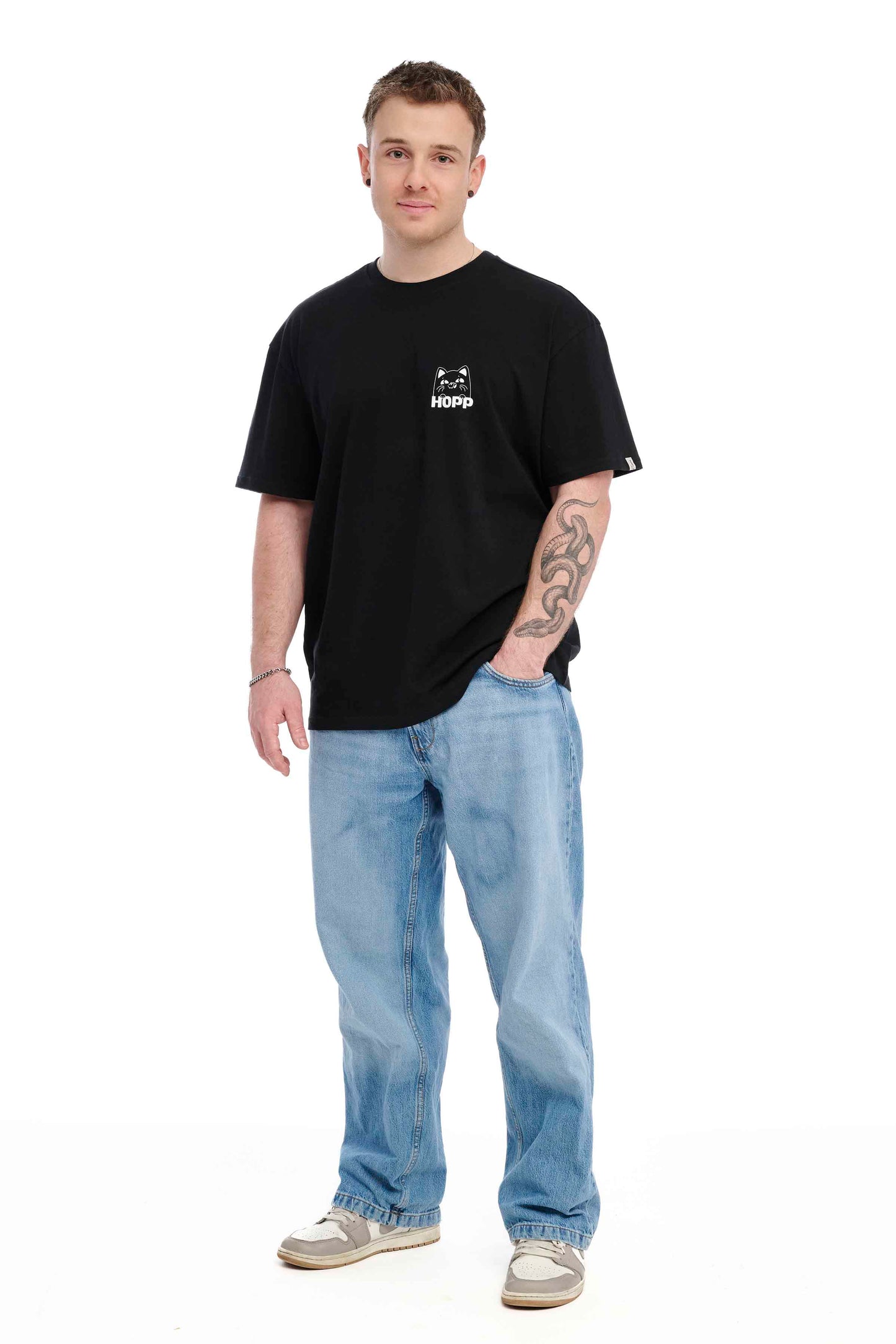 Oversize T-Shirt Im Rhintl seit me Hopp black