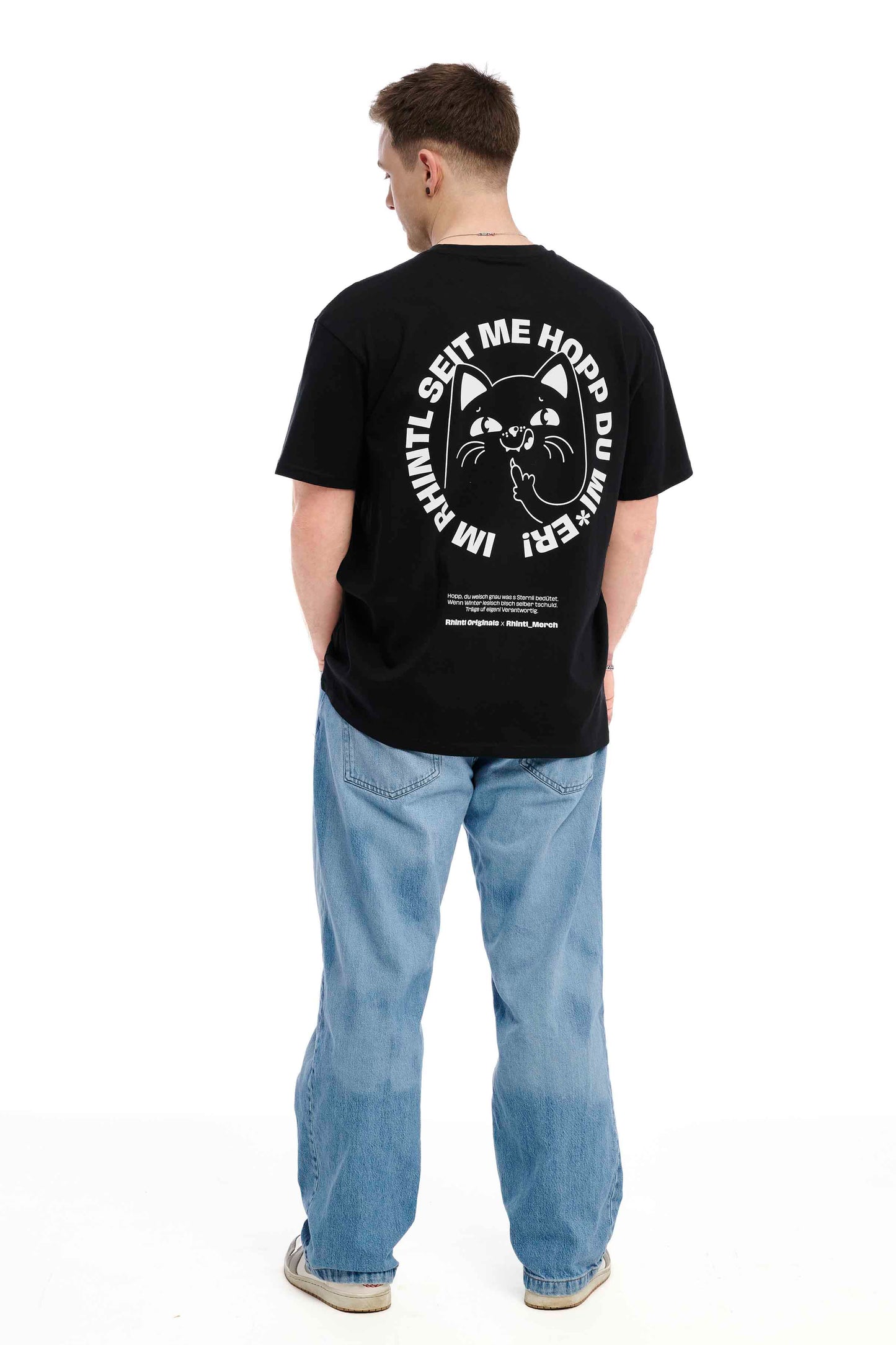 Oversize T-Shirt Im Rhintl seit me Hopp black