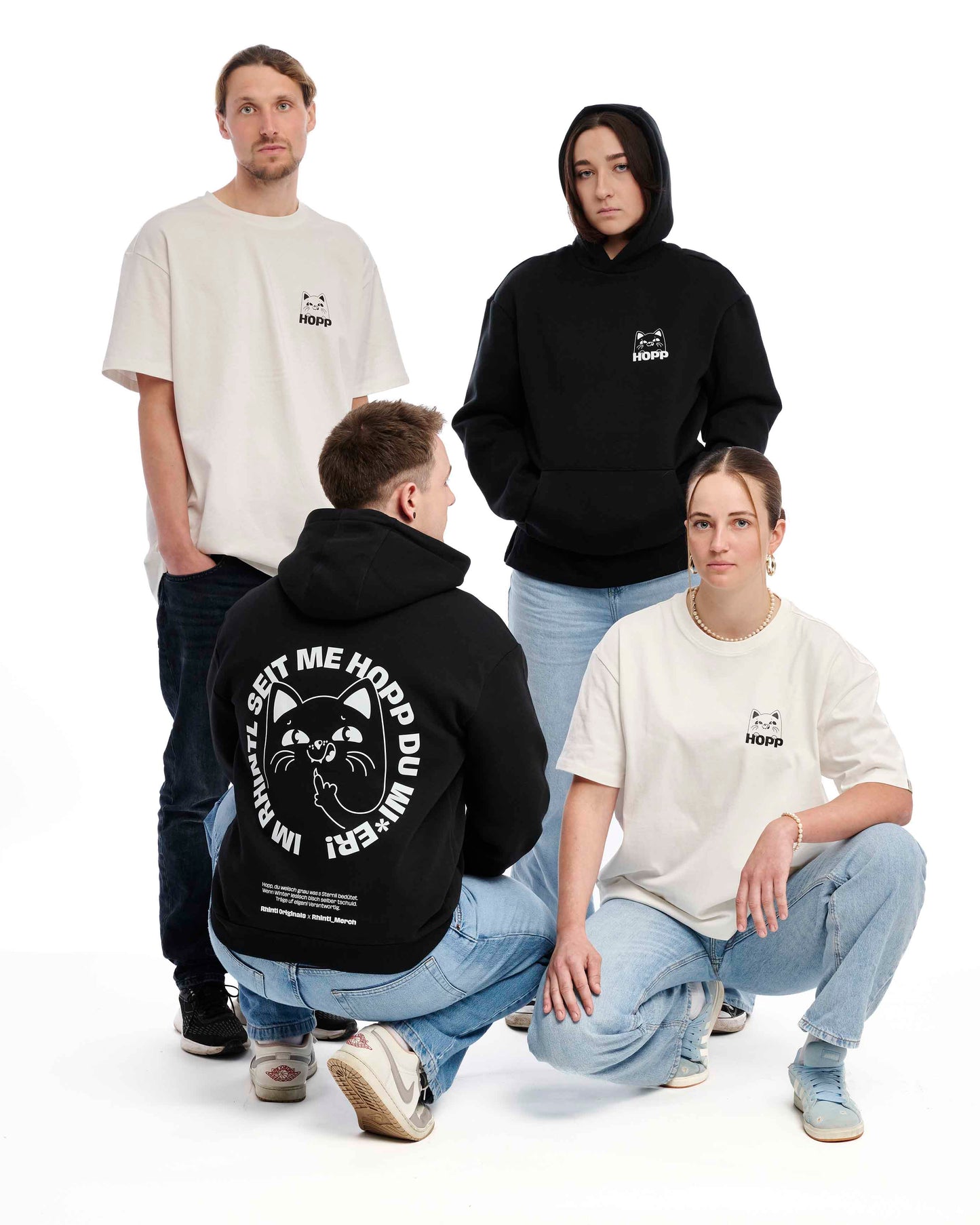 Fluffy Hoodie Im Rhintl seit me Hopp black
