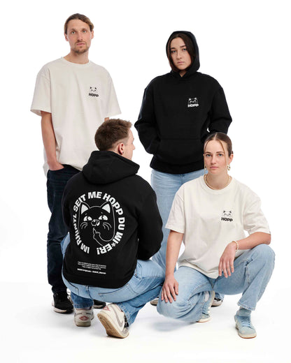 Fluffy Hoodie Im Rhintl seit me Hopp black
