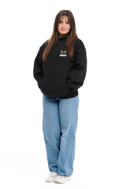 Fluffy Hoodie Im Rhintl seit me Hopp black