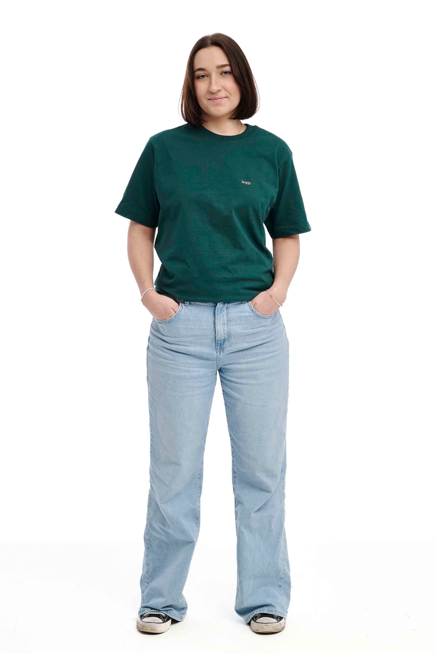 " hopp." Oversize T-Shirt glazed green
