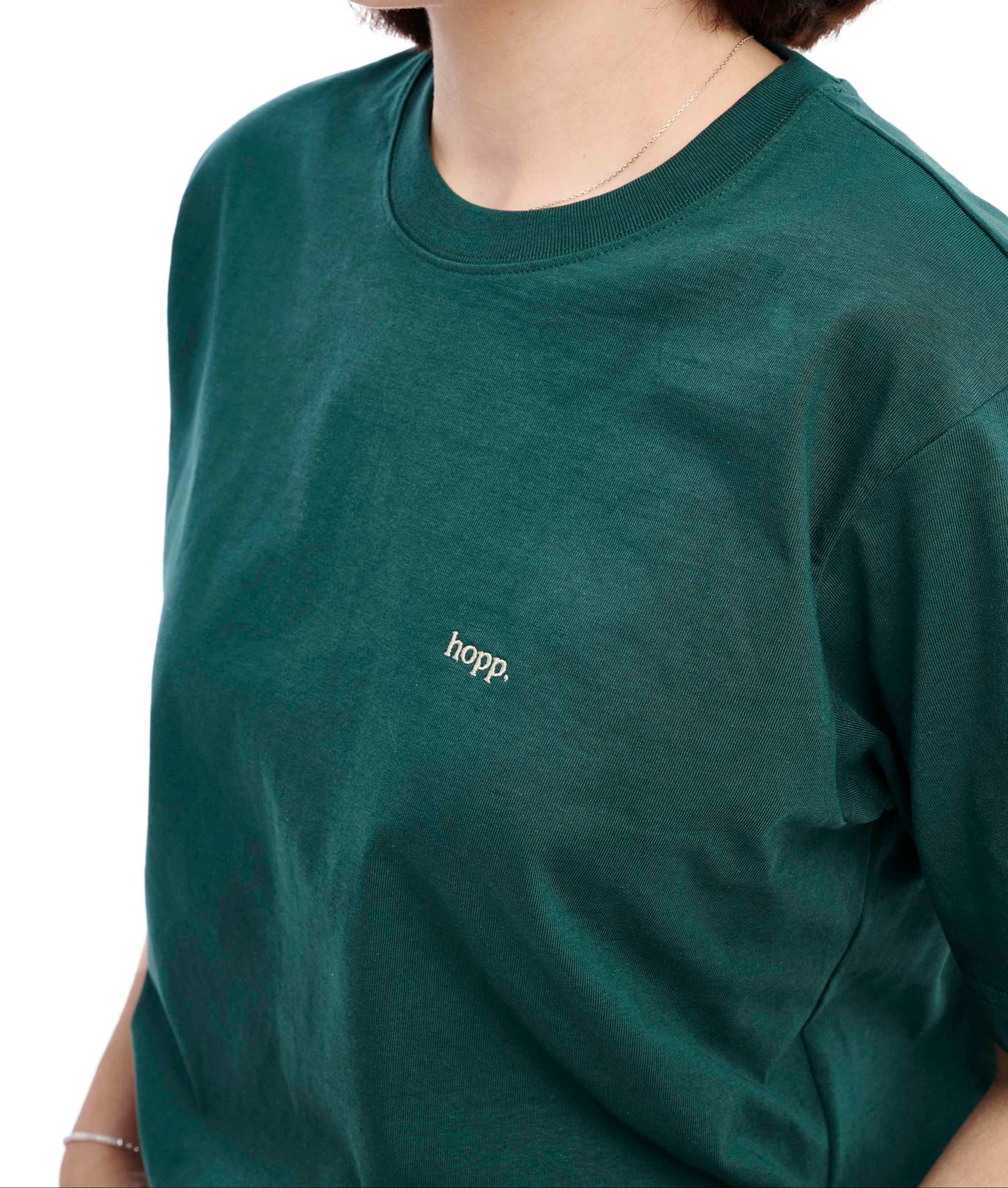 " hopp." Oversize T-Shirt glazed green