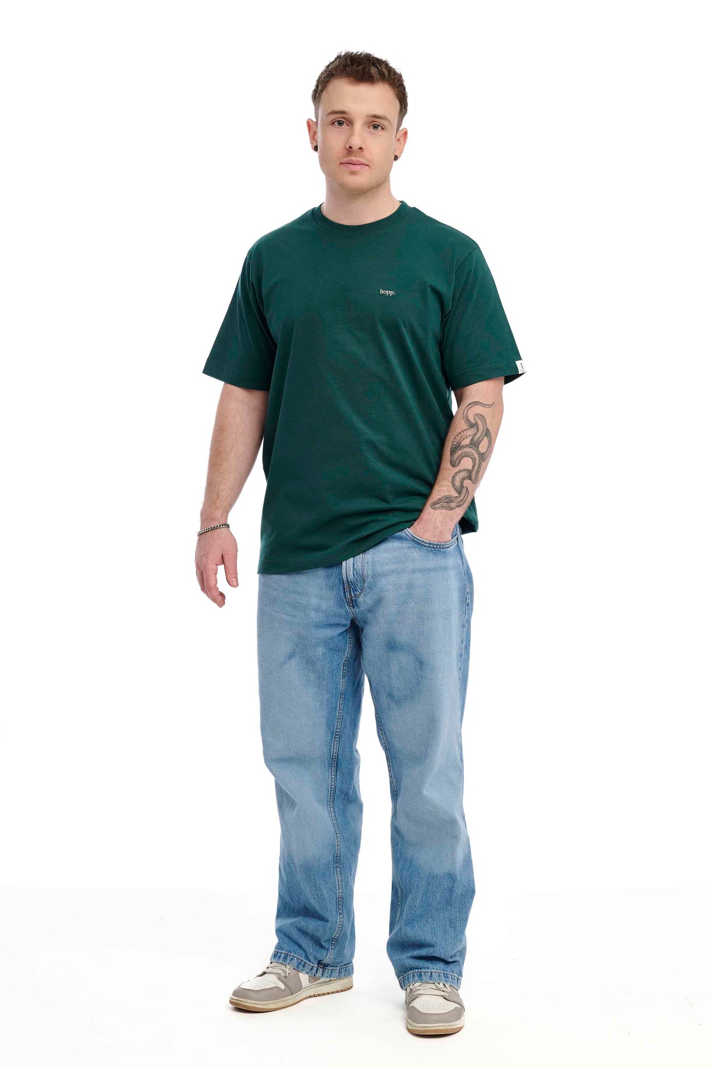 " hopp." Oversize T-Shirt glazed green
