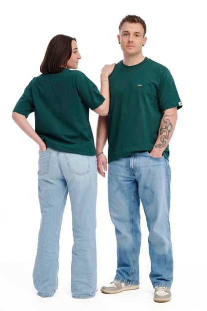 " hopp." Oversize T-Shirt glazed green