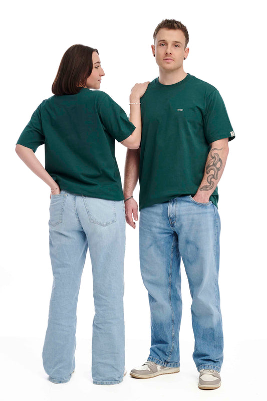 " hopp." Oversize T-Shirt glazed green