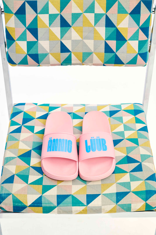 Slippers 'ÄNNIG LÜÜB' pink