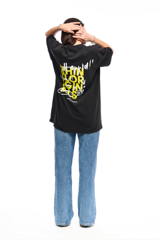 Washed Oversize T-Shirt black "Hoppid"