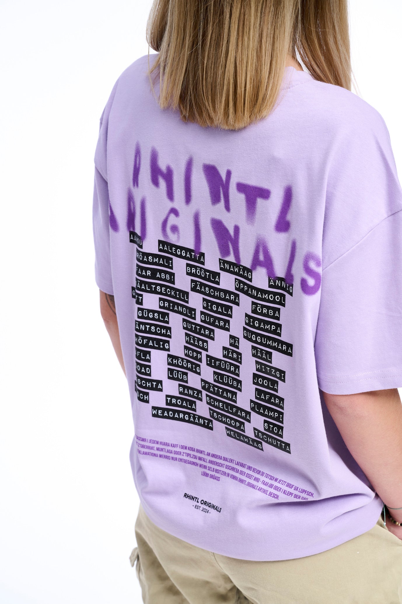 Oversize T-Shirt Rhintl Dialekt lilac