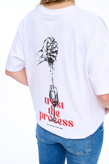 Oversize T-Shirt white Wetli Weine "trust the process"