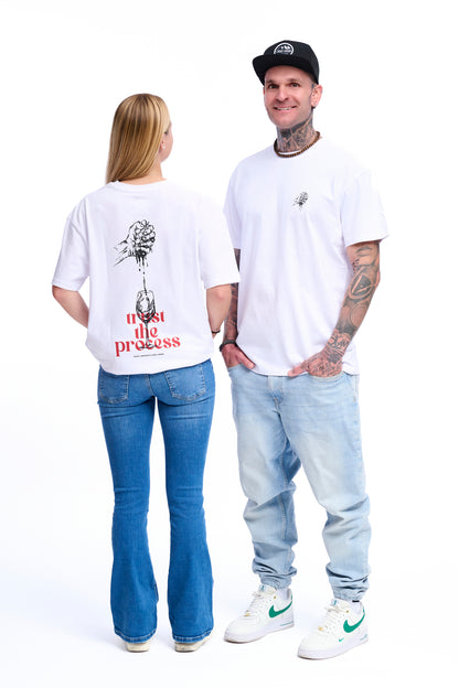 Oversize T-Shirt white Wetli Weine "trust the process"