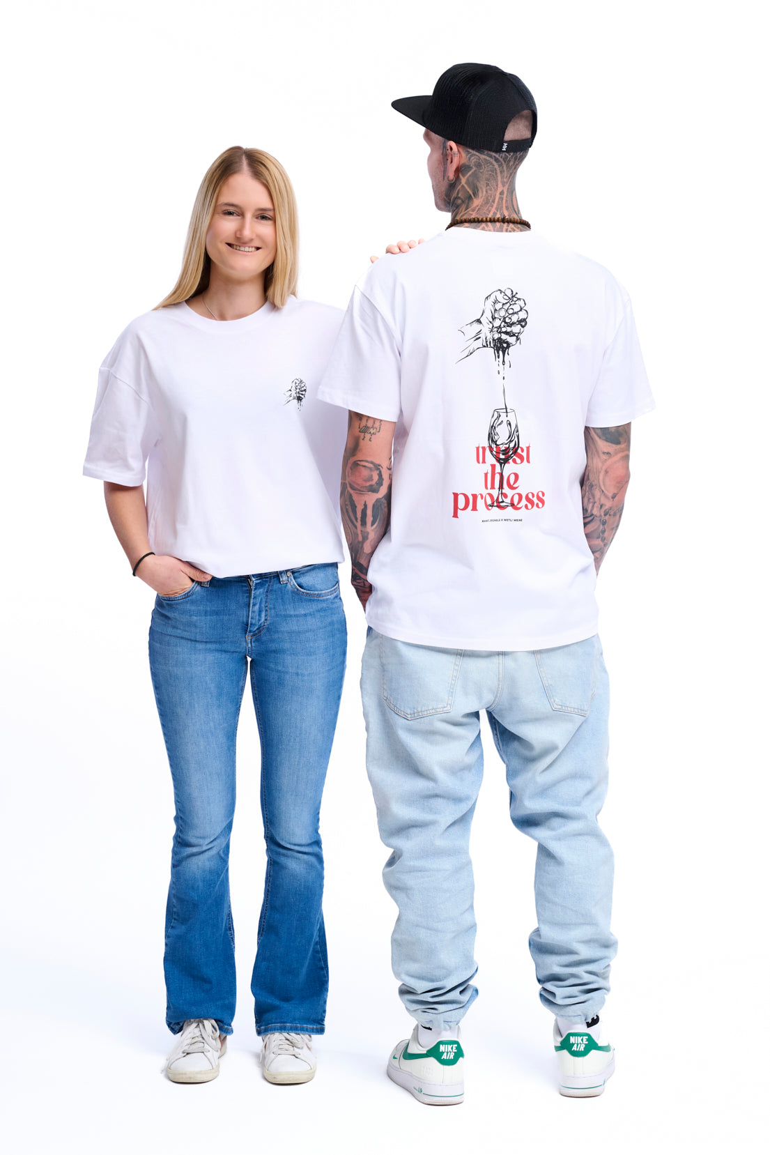 Oversize T-Shirt white Wetli Weine "trust the process"