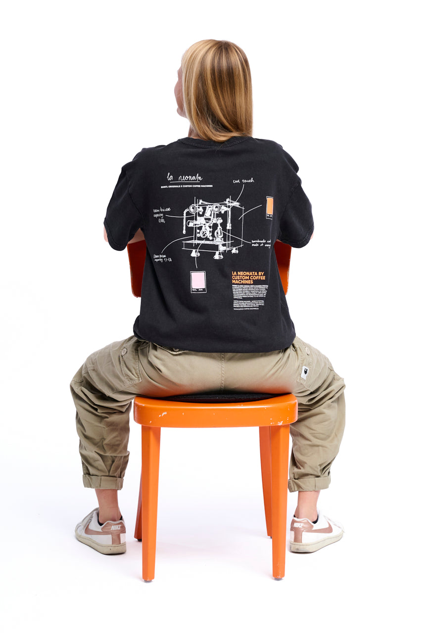 Washed Oversize T-Shirt La Neonata black