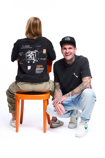 Washed Oversize T-Shirt La Neonata black